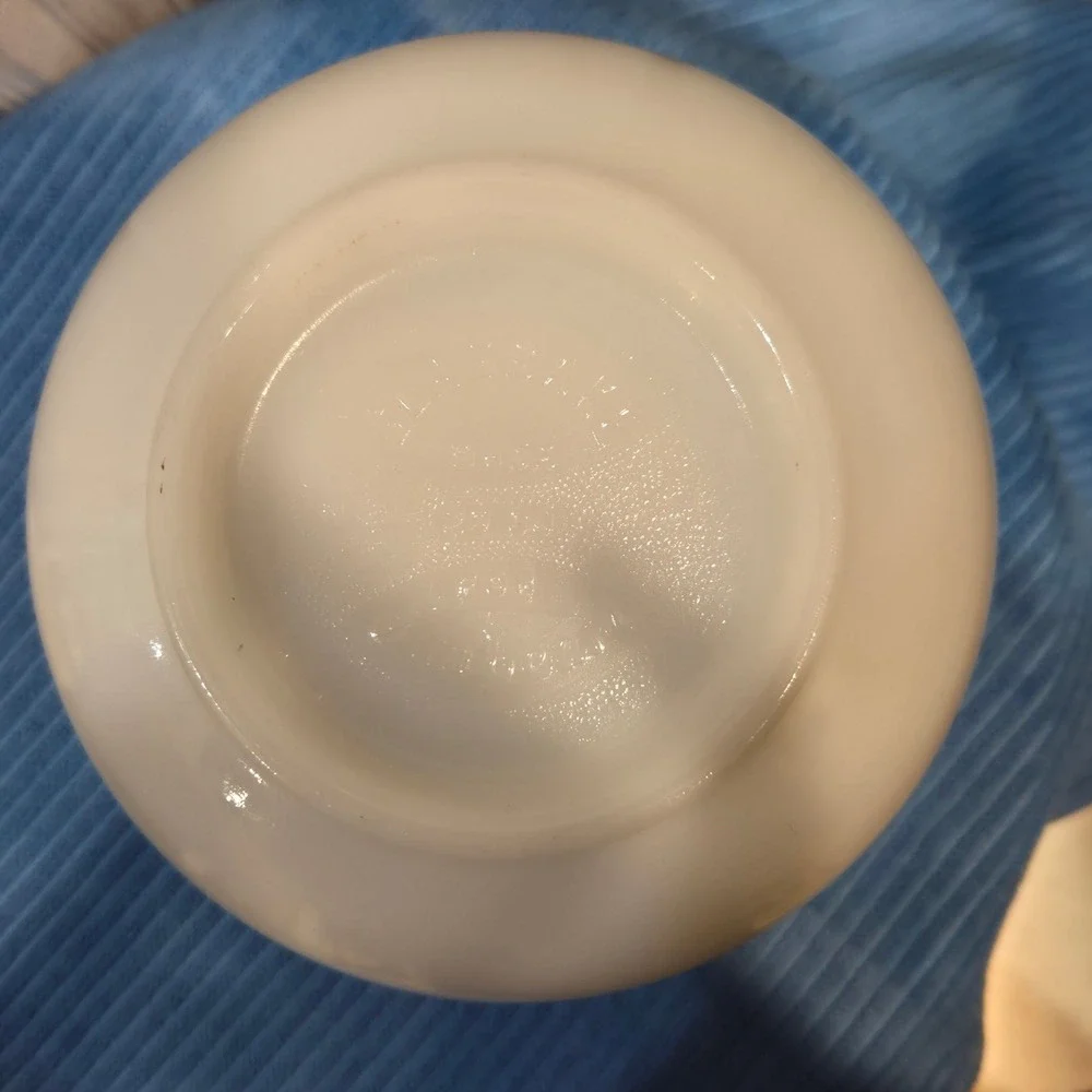 Vintage Glasbake for Sunbeam White Milk Glass Mixing Bowl with Spout 20 CJ
